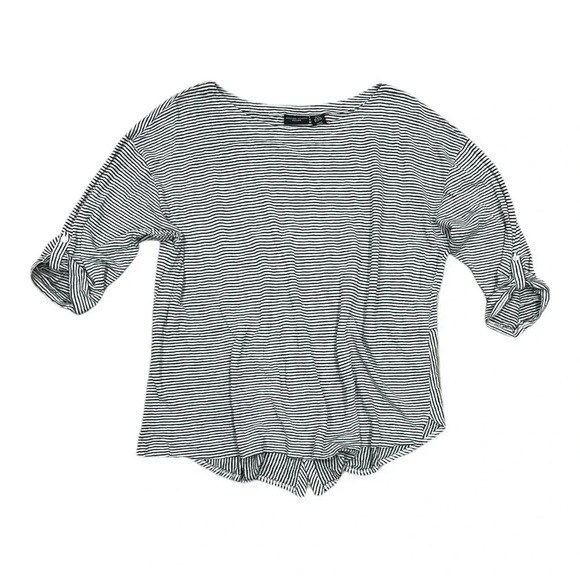 Adrienne Vittadini Striped 100% Linen Top 3X - Picture 1 of 5